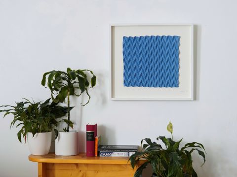 Cutting corners, installation — 20 x 22 inches, framed, Abaca composite paper