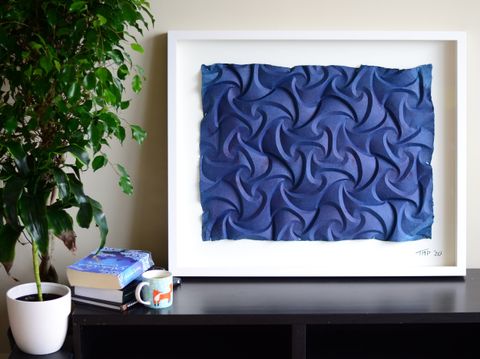 Deep Blue, installation — 20 x 26 x 2 inches
