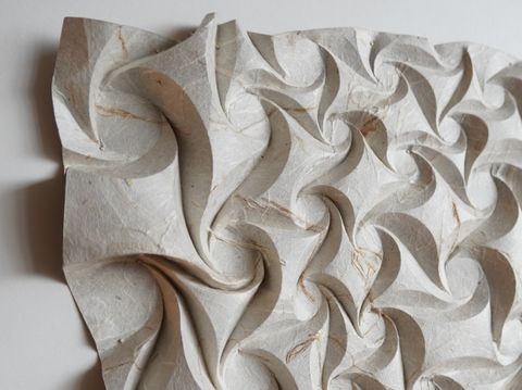 Meander, detail — 24 x 24 inches, framed, Kozo composite paper